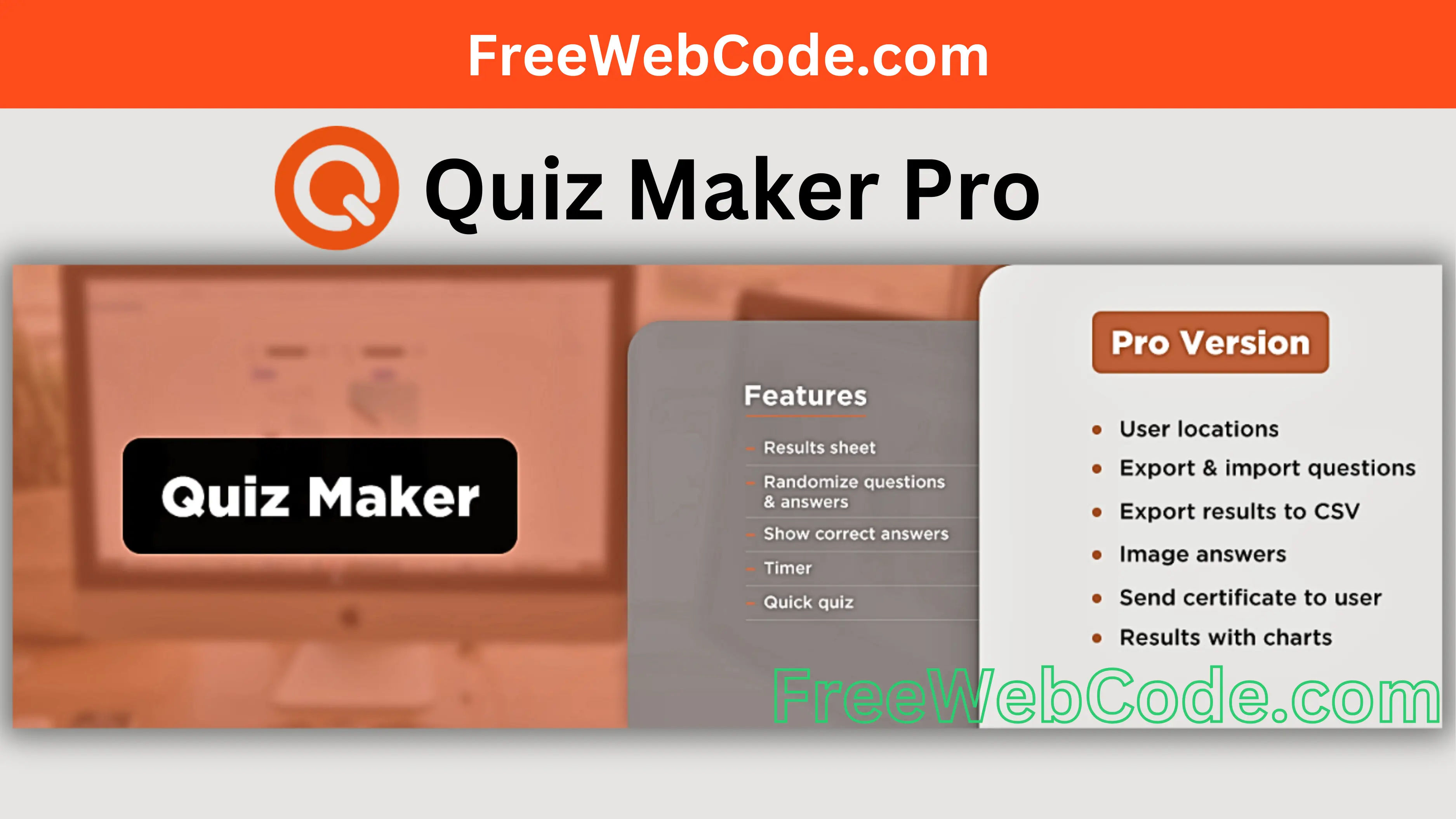 WordPress Quiz Maker Pro FreeWebCode.com