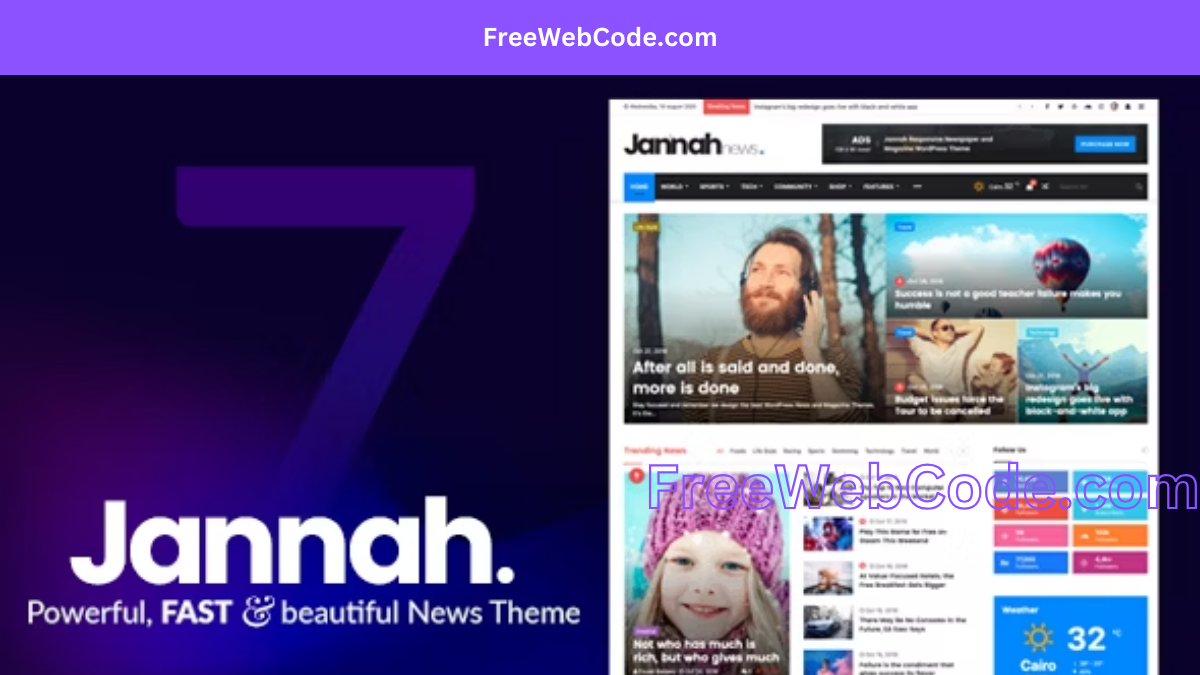 Jannah 7 Theme - FreeWebCode.com